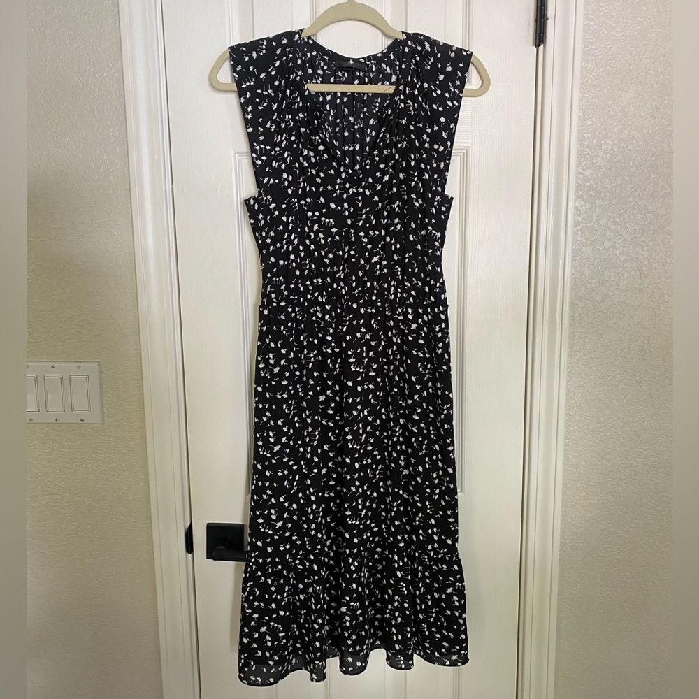 Black Ditsy Floral JCrew Dress- Size Small